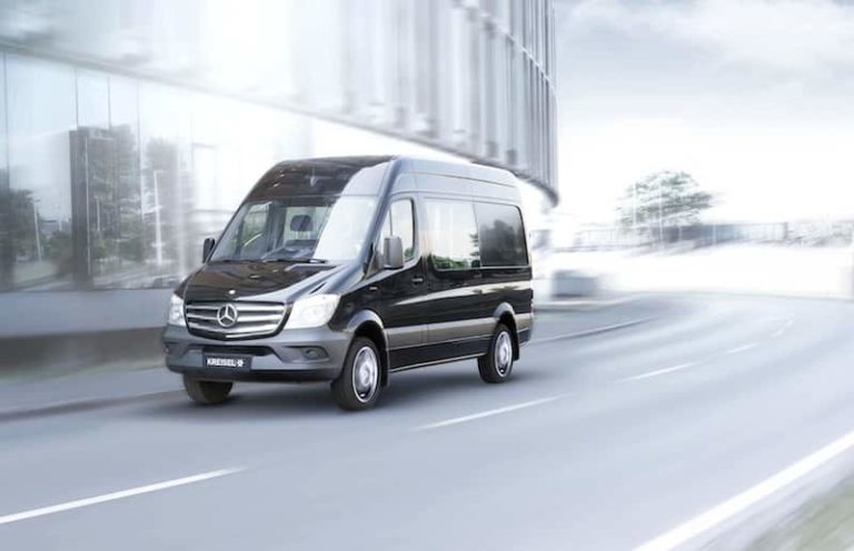 Kreisel Electric Sprinter - Nutzfahrzeug mit 300 km elektrischer Reichweite, mit bis zu 9 Sitzplätzen! | Kreisel Electric Sprinter Frontansicht kl