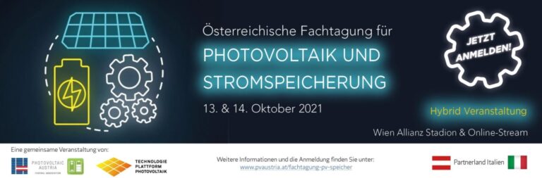 Fachtagung Photovoltaik & Stromspeicherung | Banner PV Austria Fachtagung2021