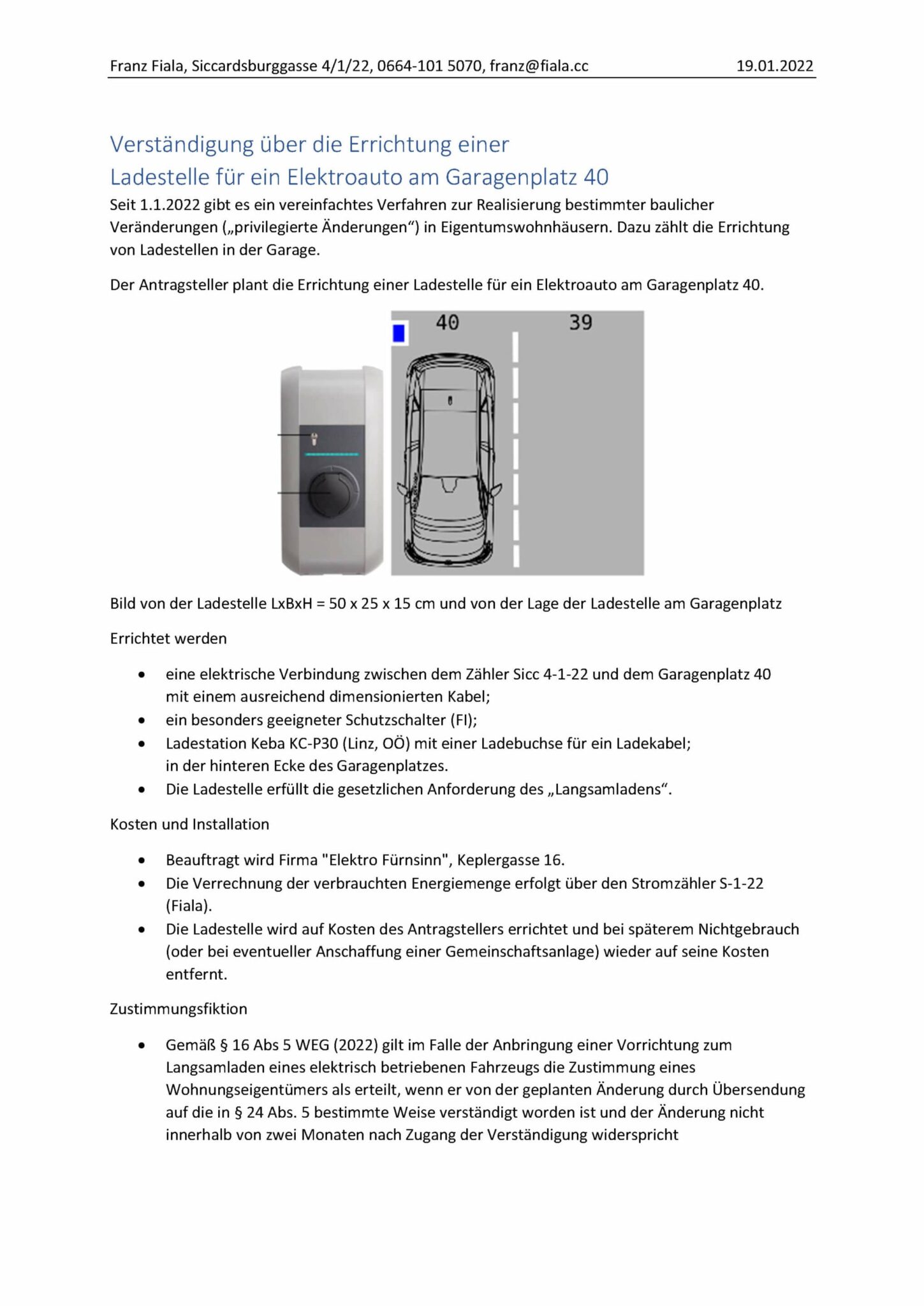 Ladestelle im Eigentumswohnhaus | 2022 01 19 Fiala Franz Haus Verstaendigung Seite 1 scaled 1 scaled