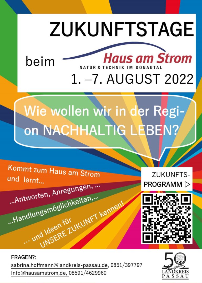ZUKUNFTSTAGE E-Mobilität - 01.-07.Aug - Passau | Flyer Zukunftswoche Seite1