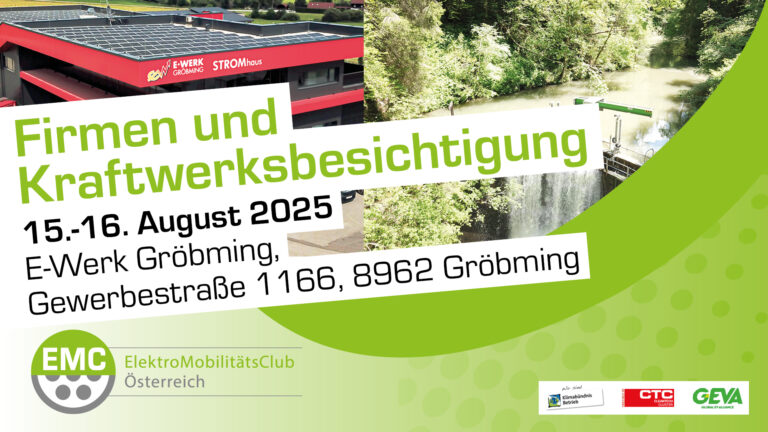 EMC eMobility Sommerfest 2025 | E WERK GROeBMING Ausflug Banner 2025