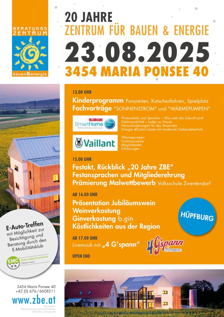 ZENTRUM FÜR BAUEN & ENERGIE | ZBE 20 Jahre Plakat A4 v2 Ansicht